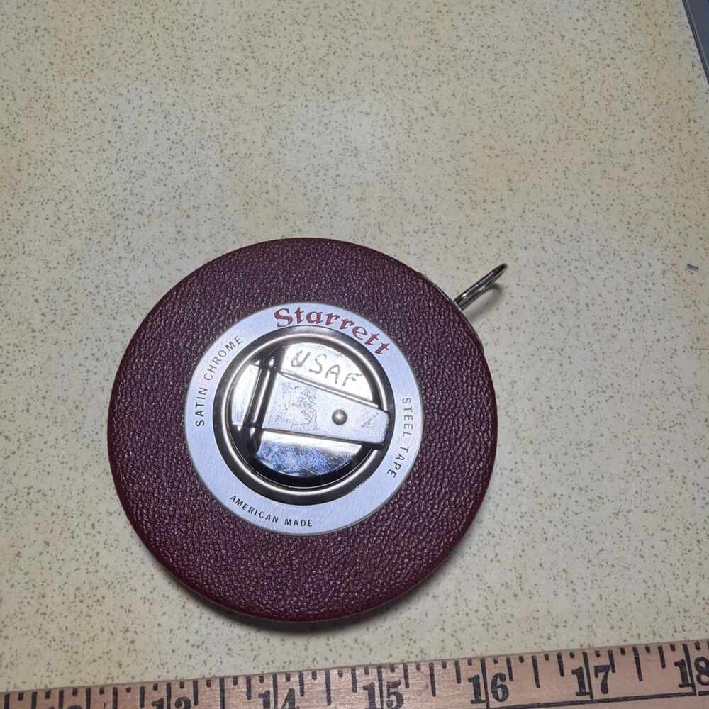 Vintage Starrett HC530 Steel Measuring Tape Satin Chrome 100 FT